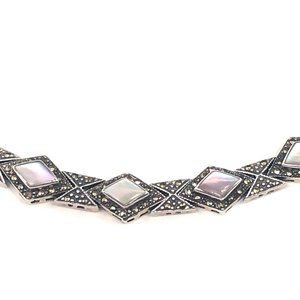 Sterling Mother of Pearl & Marcasite Bracelet